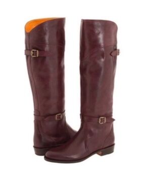 Frye Deep Burgundy Leather Over-The-Knee Riding Boots